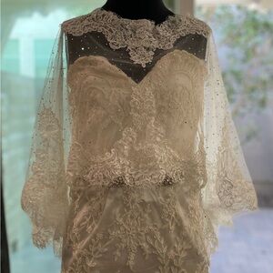 1000 crystal wedding cape French lace retail 2200.00 small